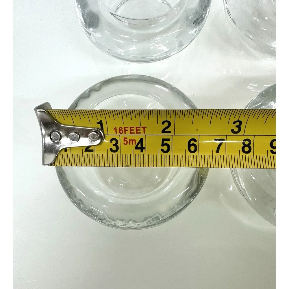 Heavy Glass Round Tea Light Candle Holders Mid Century Modern Art DECO Lot of 8